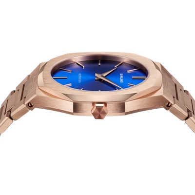 D1 Milano Watch Ultra Thin Bracelet 34 Mm In Blue/rose Gold