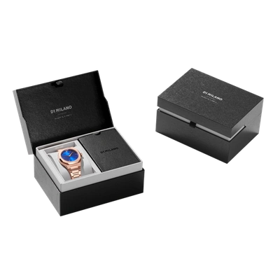 D1 Milano Watch Ultra Thin Bracelet 34 Mm In Blue/rose Gold