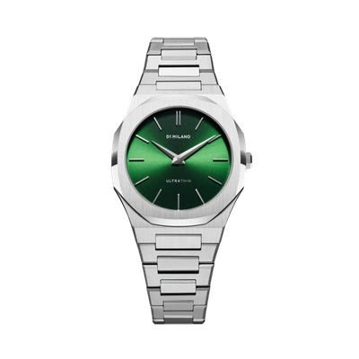 Shop D1 Milano Watch Ultra Thin Bracelet 34 Mm In Green/silver