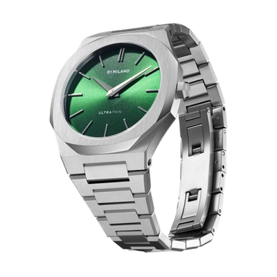 Shop D1 Milano Watch Ultra Thin Bracelet 34 Mm In Green/silver