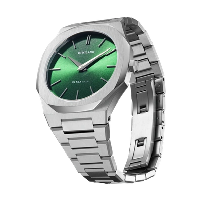 D1 Milano Mod. Ultra Thin Petite Moss In Green/silver