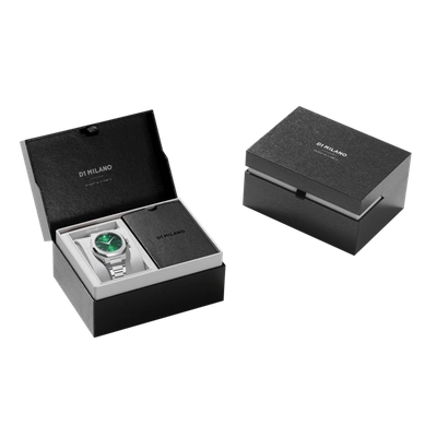 D1 Milano Mod. Ultra Thin Petite Moss In Green/silver