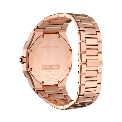 Shop D1 Milano Watch Ultra Thin Bracelet 34 Mm In Black/rose Gold