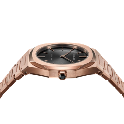 Shop D1 Milano Watch Ultra Thin Bracelet 34 Mm In Black/rose Gold