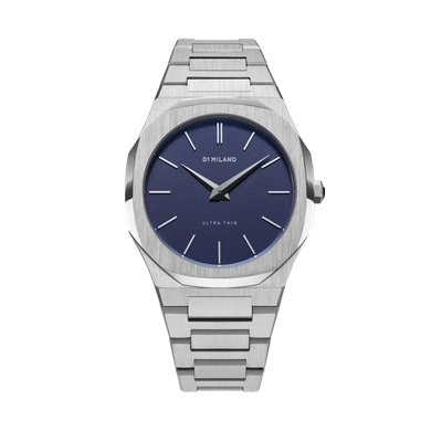 Shop D1 Milano Watch Ultra Thin Bracelet 38 Mm In Blue/silver