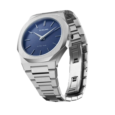 Shop D1 Milano Watch Ultra Thin Bracelet 38 Mm In Blue/silver