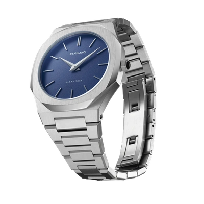 D1 Milano Blue Ocean Ultra Thin Bracelet 38mm Stainless Steel Quartz Watch In Blue/silver