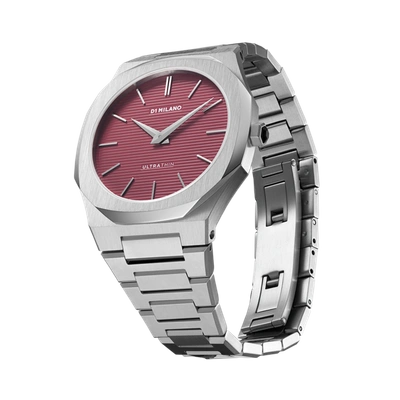 Shop D1 Milano Watch Ultra Thin Bracelet 40 Mm In Red/silver