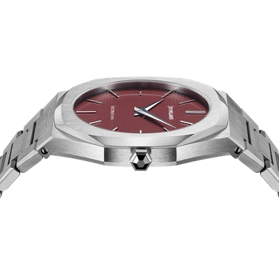 Shop D1 Milano Watch Ultra Thin Bracelet 40 Mm In Red/silver