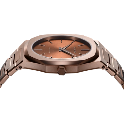 Shop D1 Milano Watch Ultra Thin Bracelet 40 Mm In Brown/silver