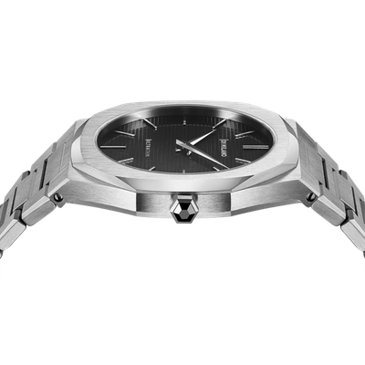 Shop D1 Milano Watch Ultra Thin Bracelet 40 Mm In Black/silver