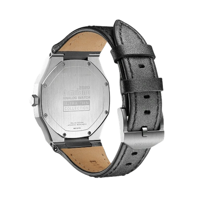 Shop D1 Milano Watch Ultra Thin Leather 34 Mm In Black/silver