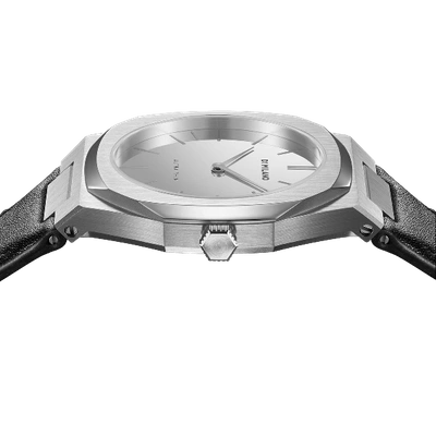 D1 Milano Watch Ultra Thin Leather 34 Mm In Black/silver