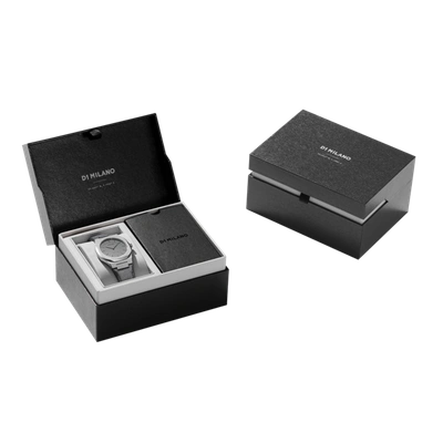 D1 Milano Watch Ultra Thin Leather 34 Mm In Black/silver