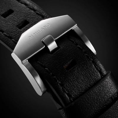 Shop D1 Milano Watch Ultra Thin Leather 38 Mm In Black/silver