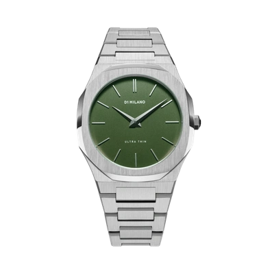 Shop D1 Milano Watch Ultra Thin Bracelet 40 Mm In Green/silver
