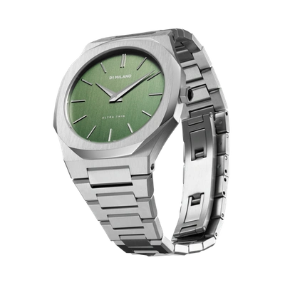 Shop D1 Milano Watch Ultra Thin Bracelet 40 Mm In Green/silver