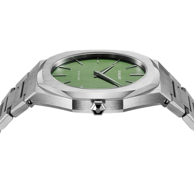 Shop D1 Milano Watch Ultra Thin Bracelet 40 Mm In Green/silver