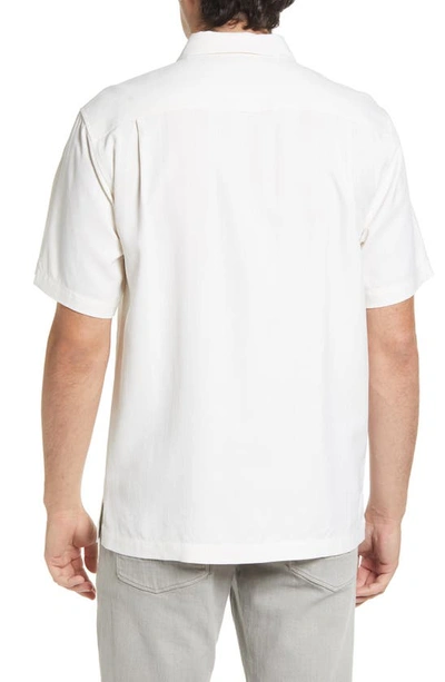 Tommy Bahama Bali Border Floral Jacquard Short Sleeve Silk Button-up Shirt In Continenta