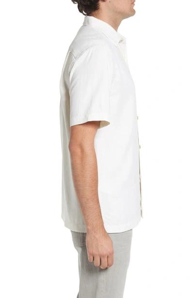 Tommy Bahama Bali Border Floral Jacquard Short Sleeve Silk Button-up Shirt In Continenta