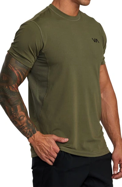 Shop Rvca Sport Vent Logo Graphic T-shirt In Olive