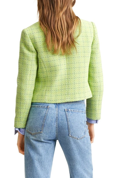 Shop Mango Tweed Jacket In Lime