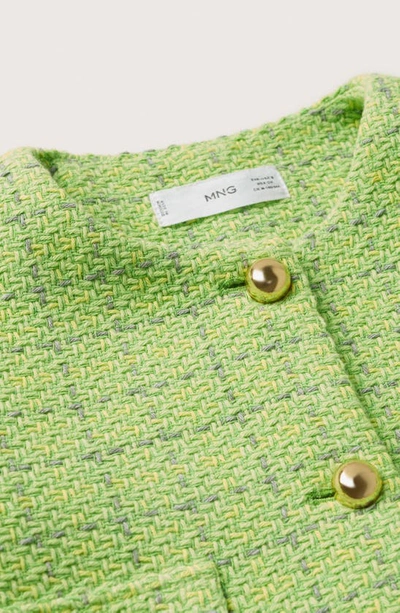 Shop Mango Tweed Jacket In Lime