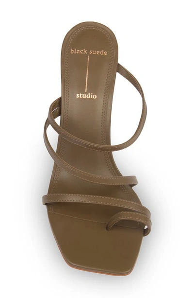 Shop Black Suede Studio Cindy Stiletto Sandal In Cocoa Leather