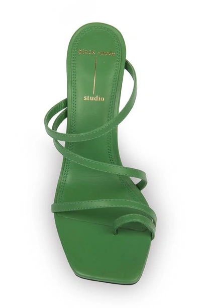 Shop Black Suede Studio Cindy Stiletto Sandal In Green Leather