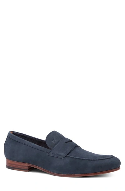 Gordon Rush Men's Cartwright Premium Slip On Penny Loafers In Navy Nubuck