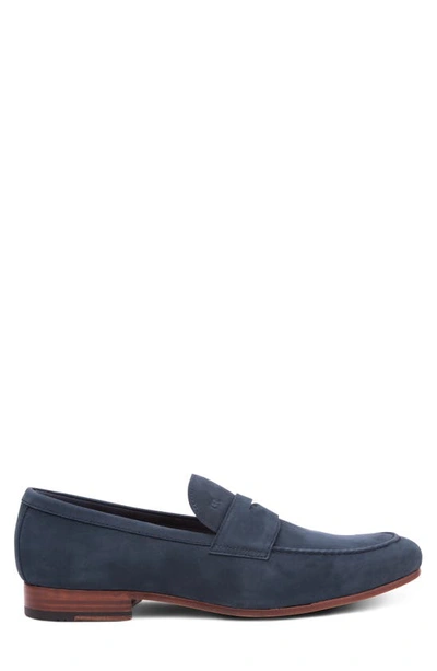 Shop Gordon Rush Cartwright Penny Loafer In Navy Nubuck