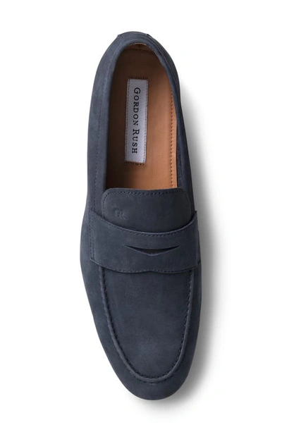 Shop Gordon Rush Cartwright Penny Loafer In Navy Nubuck