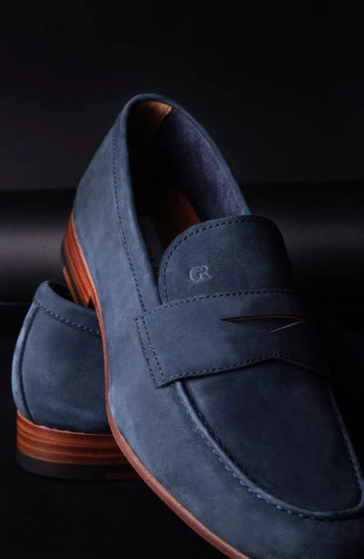 Shop Gordon Rush Cartwright Penny Loafer In Navy Nubuck