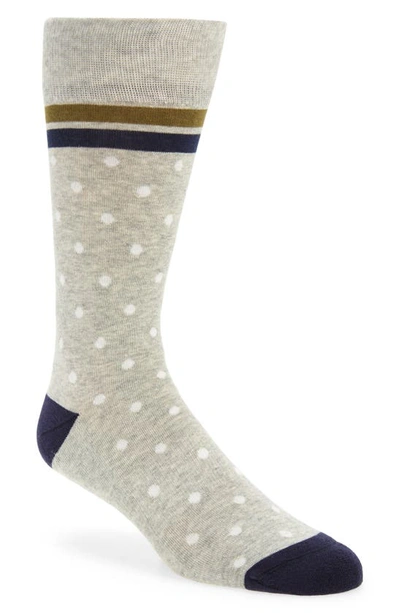 Shop Nordstrom Cushion Foot Dress Socks In Grey Heather Dots