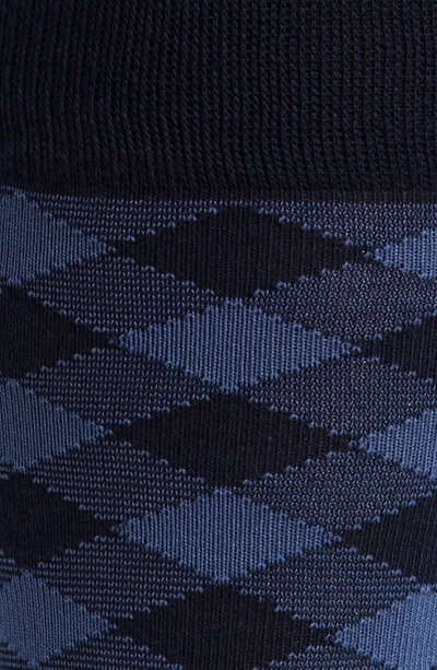 Shop Nordstrom Cushion Foot Dress Socks In Navy- Light Blue Check