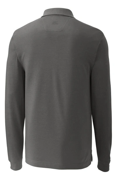 Cutter & Buck Advantage Eco Tri-blend Pique Mens Big And Tall Long Sleeve Polo In Gray