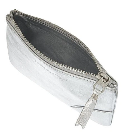 Shop Comme Des Garçons Leather Pouch Small In Silver