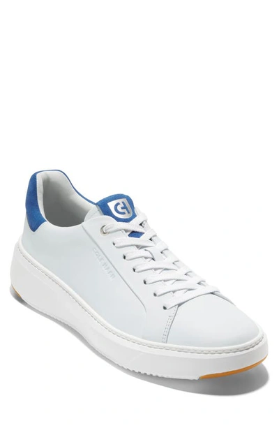 Shop Cole Haan Grandpro Topspin Sneaker In White/ Cobalt/ White