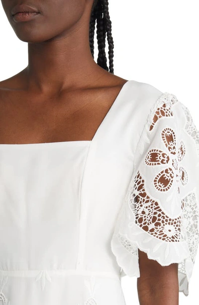 Shop Adelyn Rae Bonvi Embroidery & Lace Minidress In White