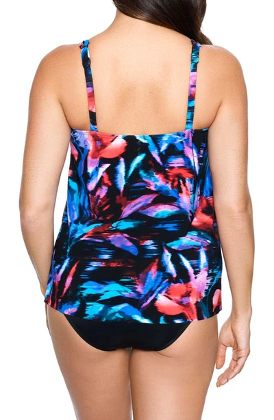 Shop Miraclesuit Fuego Flora Mirage Tankini Swim Top In Blk/multi