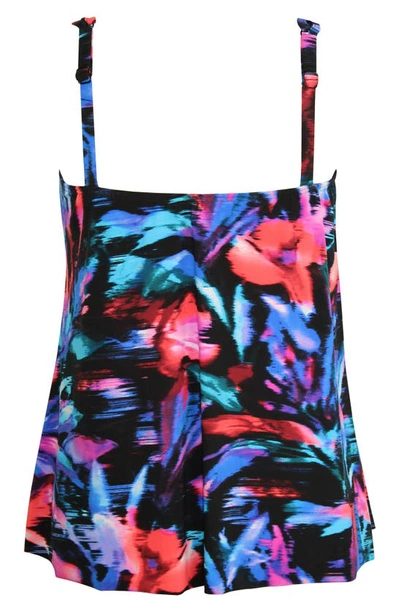 Shop Miraclesuit ® Fuego Flora Mirage Tankini Swim Top In Blk/multi