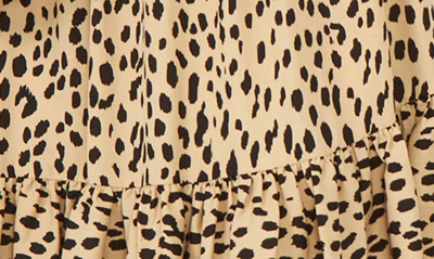 Shop Vince Camuto Animal Print Long Sleeve Dress In Khaki Haze