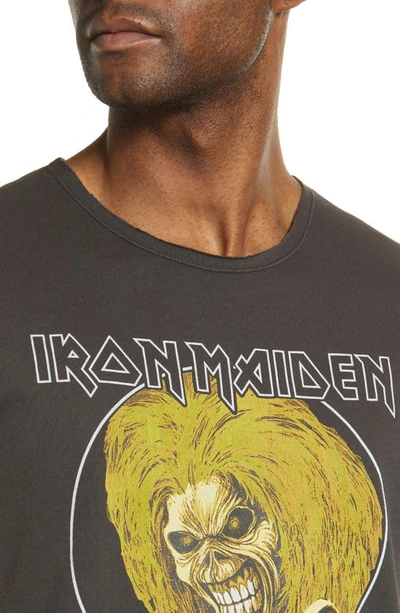 Shop John Varvatos Iron Maiden Raw Edge Graphic Tee In Coal