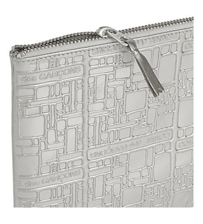 Shop Comme Des Garçons Embossed Pouch In Silver