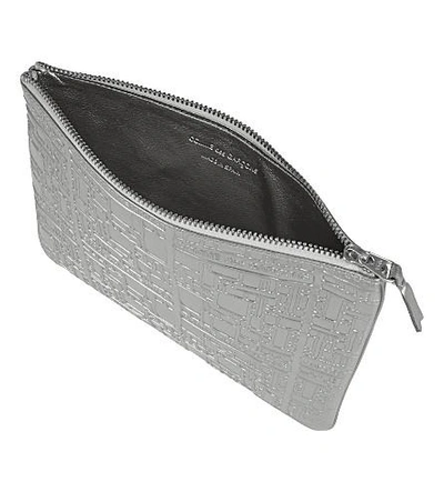 Shop Comme Des Garçons Embossed Pouch In Silver