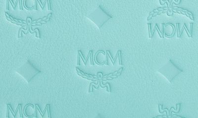 Shop Mcm Klara Monogram Embossed Leather Camera Bag In Pool Blue