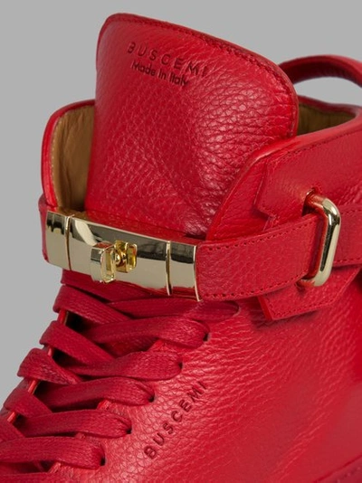 Shop Buscemi Women's Red Alta High-top Sneakers