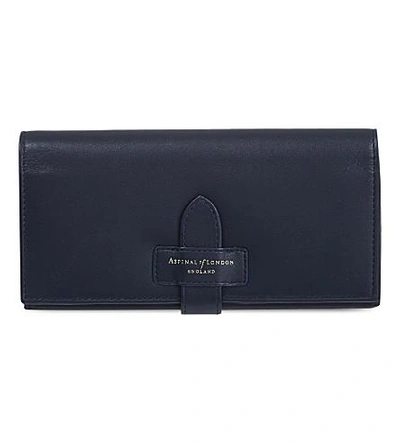 Shop Aspinal Of London London Ladies Leather Purse In Navy