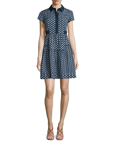 Diane Von Furstenberg Skylar Peace Palm A-line Shirtdress, Midnight In Peace Palm Midnig