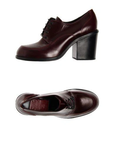 Shop Simona Vanth Laced Shoes In Maroon